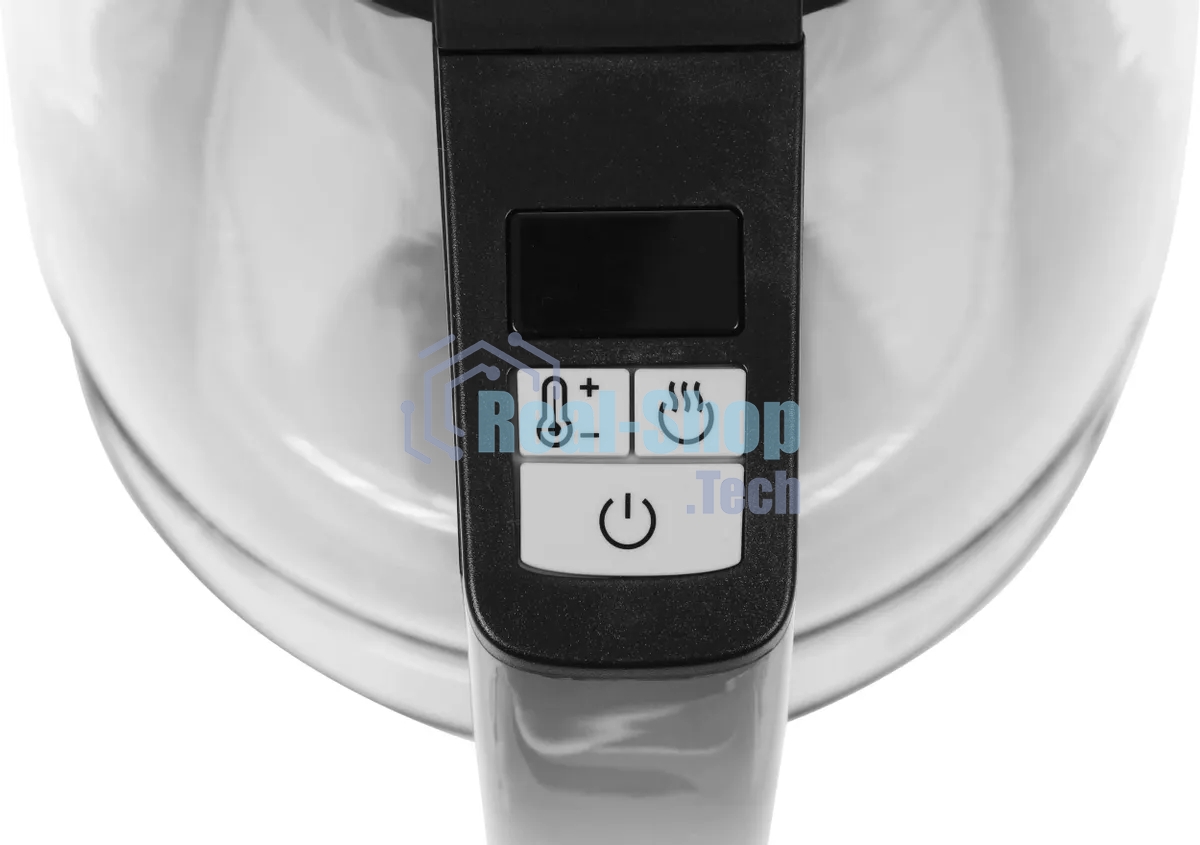 Чайник электрический Midea MK-8019, мощность 2200 Вт, объем 1.7 л, цифровой дисплей, регулировка температуры нагрева, 6 режимов нагрева, поддержание температуры, подсветка