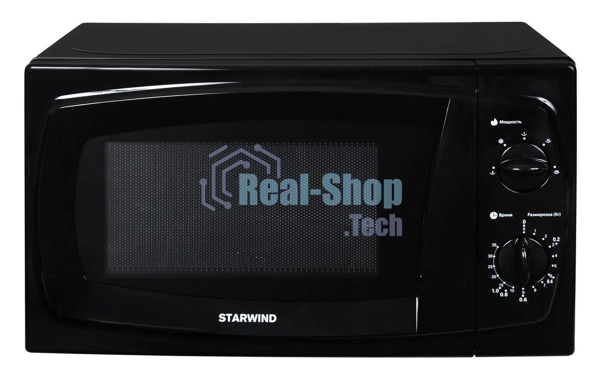 Микроволновая печь Starwind SWM5420 черный, 20 л, 700 Вт, переключатели - поворотный механизм