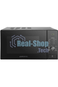 Микроволновая печь Polaris PMO 2303D RUS черный, 23 л, 900 Вт, переключатели- кнопки, поворотный механизм