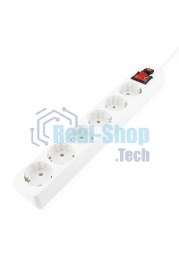 Сетевой фильтр Гарнизон ECL-6-W-3, 6 р, 10А, 3 м, ур.защиты 4, белый, пакет