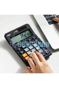 Калькулятор настольный Deli EM210 черный 12-разр.
