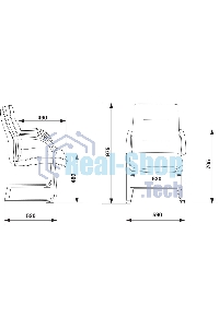 Кресло офисное Бюрократ T-9927SL-LOW-V слоновая кость, кожа, низк.спин. полозья, металл хром
