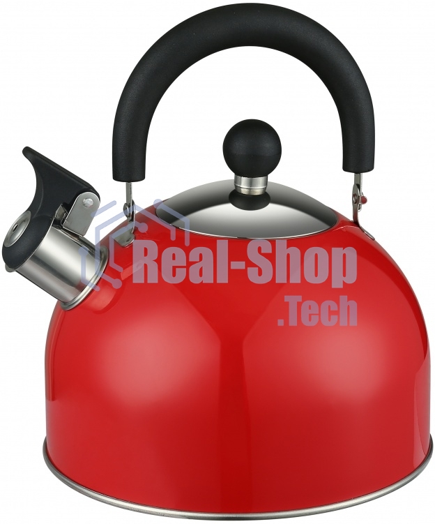 Чайник для плиты HITT H01023/1 Rondo Plus 2,5 л со св., капсул. дно, красный Л6115