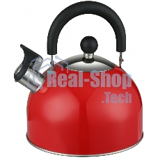 Чайник для плиты HITT H01023/1 Rondo Plus 2,5 л со св., капсул. дно, красный Л6115