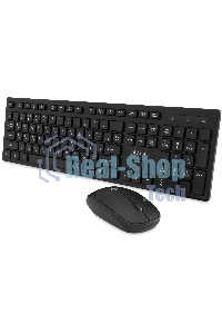 Комплект клавиатура + мышь Оклик S255W клав:черный мышь:черный USB беспроводная Multimedia (1909361)