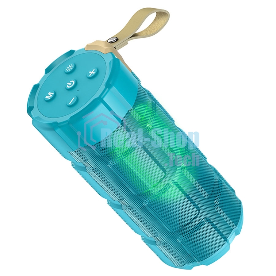 Портативная колонка HOCO HC7 синий павлин LED подсветка