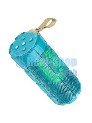 Портативная колонка HOCO HC7 синий павлин LED подсветка