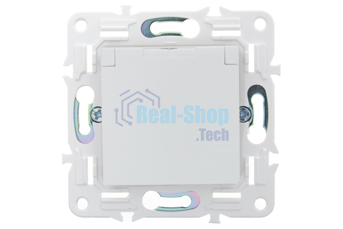 Розетка 1-м SKANDY 16А IP44 с заземл. защ. штроки с крышкой SK-R11W арктич. бел. IEK SK-R16-16-44-K01