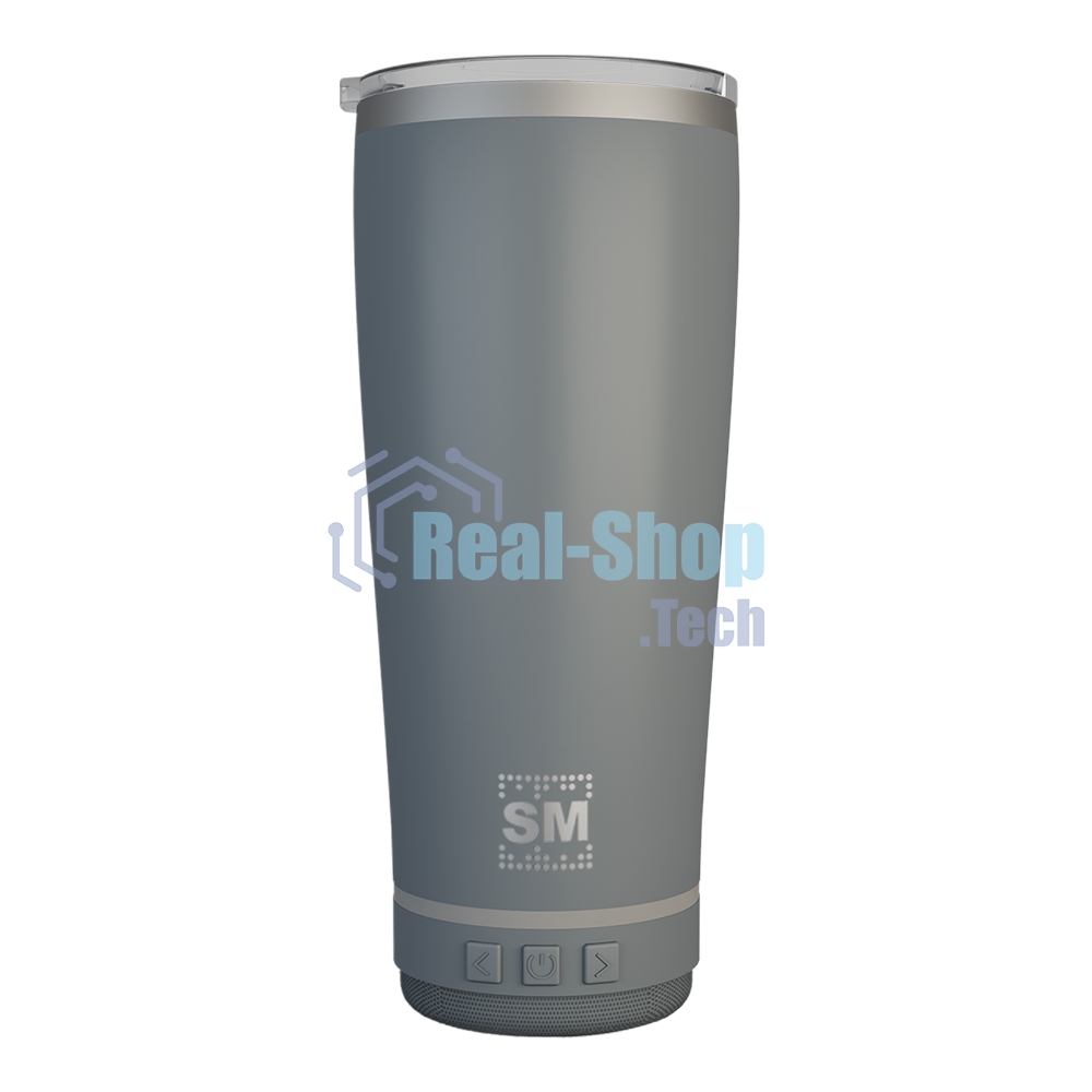 Термокружка с портативной колонкой SOUNDMAX SM-TC001(серый)