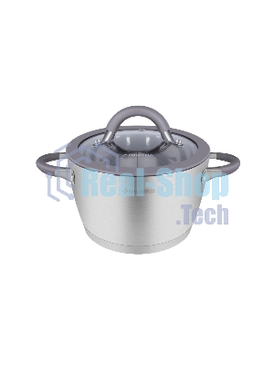 Кастрюля Maunfeld Leona MF20LN01CR из нержавеющей стали со стеклянной крышкой, 16 см, 1,7 л.