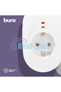 Сетевой фильтр Buro 100SH-Plus-W (1 розетка) белый (коробка)