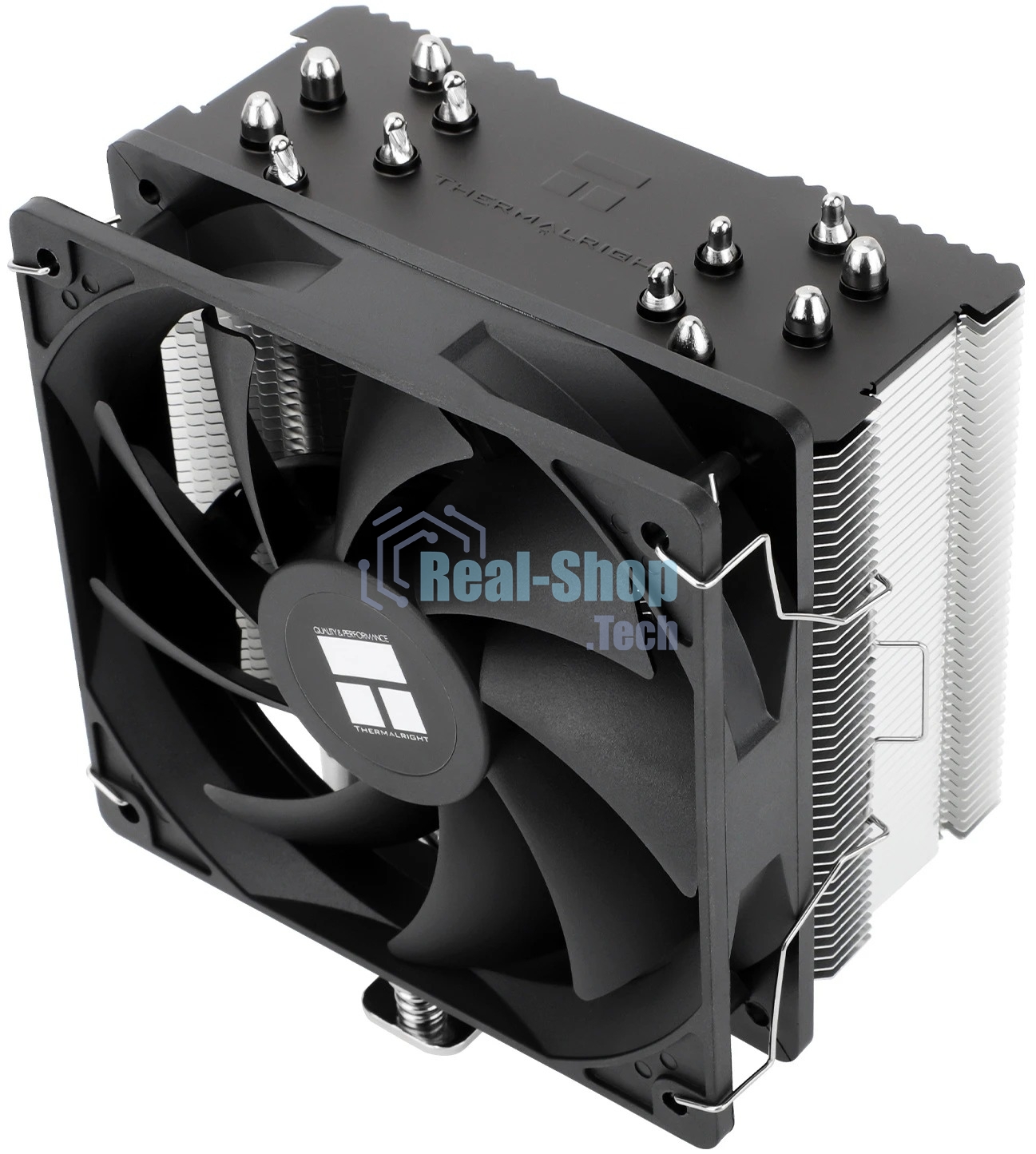 Кулер для процессора Thermalright Burst Assassin 120 SE черный/серебристый (4-pin PWM, 148мм, Al/Cu, 6x6мм, 1x120мм, 66.17CFM, 25.6dBA, 1550RPM, S: 1851/1700/1200/115X, AM5/AM4)