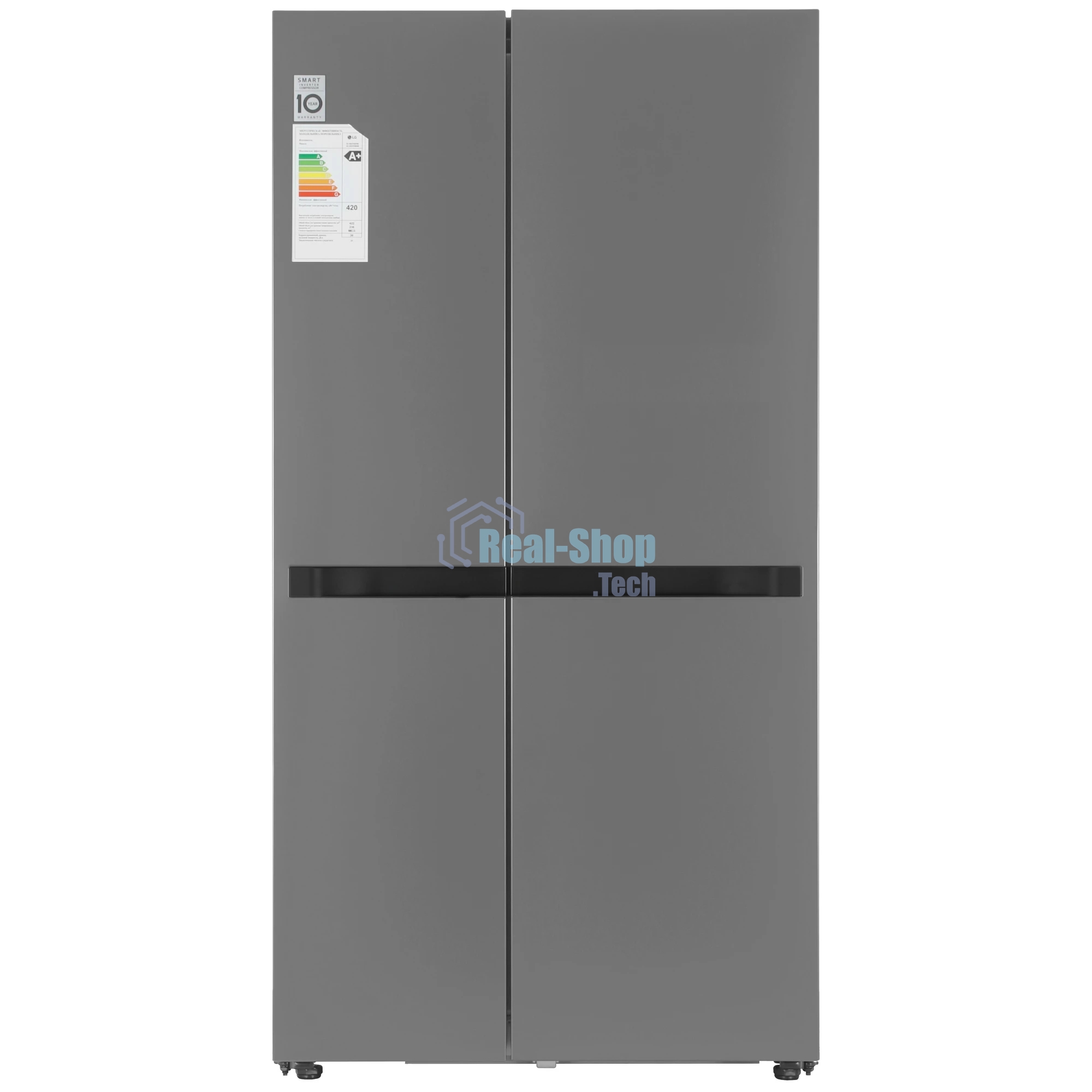 Холодильник LG GC-B257KMHW серебристый двухкамерный 422/206 л., морозилка сбоку, No Frost, Side by Side