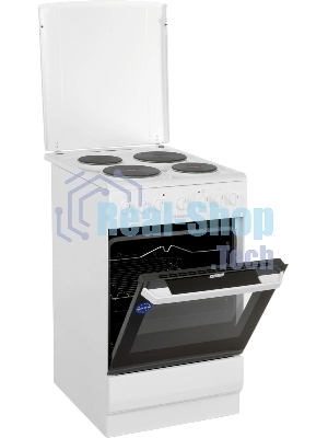 Плита электрическая Hansa FCEW54109 белый, конфорок 4 шт, духовка 65 л, 50 см x 85 см x 60 см