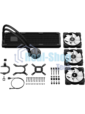 Система жидкостного охлаждения для ПК/Water Cooling System Fractal Design Lumen S36 V2 RGB (200W, 360mm, Black, ARGB/Fans: 3x120mm, 56CFM, 33.2dBA, 2000RPM/Pump height 67mm, 22dBA, 4000RPM, Rad thickness 27mm/S: 1851, 1700, 1200, 115X, 2011, 2066, AM5, AM4)