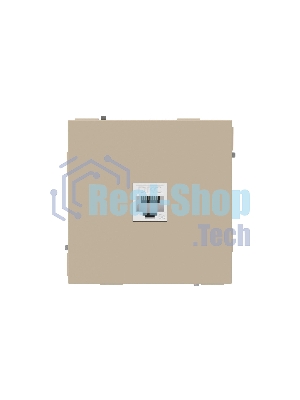 Компьютерная розетка RJ-45 без шторки, кат.5е одинарная, ванильный марципан
