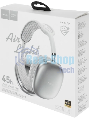 Беспроводные/проводные наушники Hoco W35 Air Triumph серебристый, полноразмерные, Bluetooth + проводной, до 45 ч