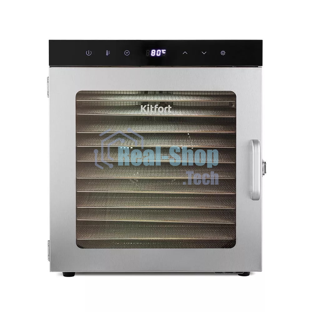 Сушилка для овощей и фруктов Kitfort КТ-1951 12под. 1000Вт нержавеющая сталь