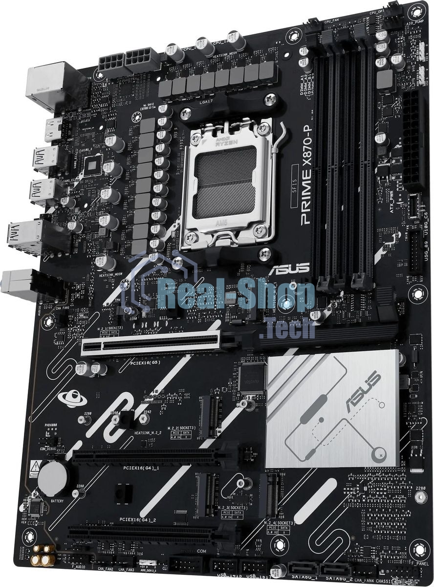 Материнская плата ASUS PRIME X870-P, AM5, AMD X870, 4xDDR5, 2xSATA, 4xM.2, 1xPCIe 5.0 x16, 2xPCIe 4.0 x1, 1xHDMI, 2xUSB-C, 1x 2.5Gb LAN, 4xUSB-A 3.2 Gen 1, 1xUSB-A 3.2 Gen 2, 4xUSB-A 2.0, 3x3.5 мм, 7.1, ATX