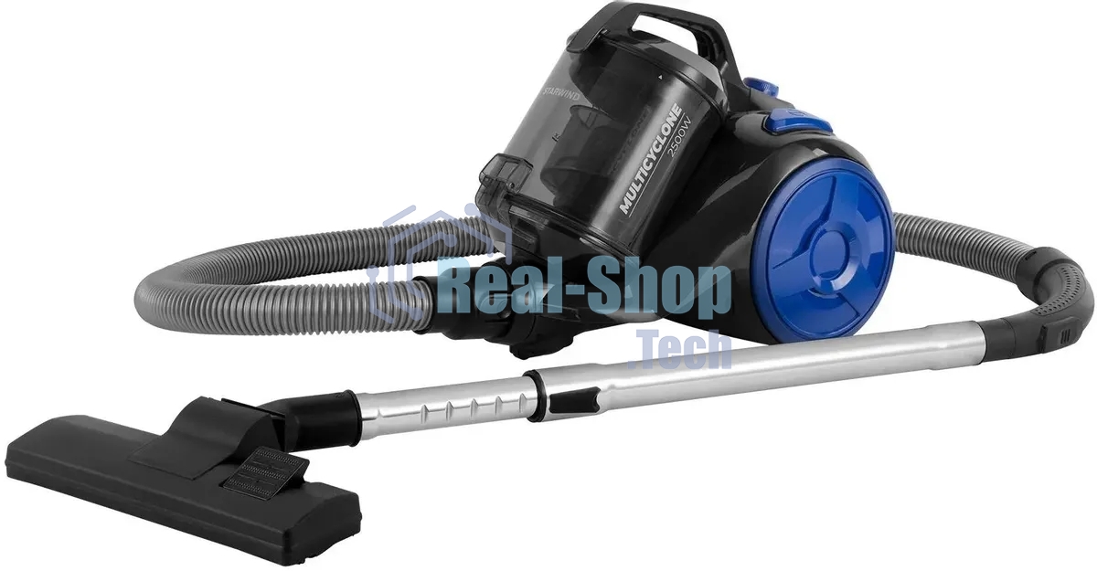 Пылесос Starwind SCV2555 черный/синий, 400/2500 Вт, уборка сухая, пылесборник контейнер 3 л