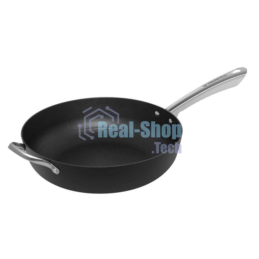 Глубокая сковорода Maunfeld HOWARD MDP30LCL15 из облегченного чугуна со стеклянной крышкой, 30 см