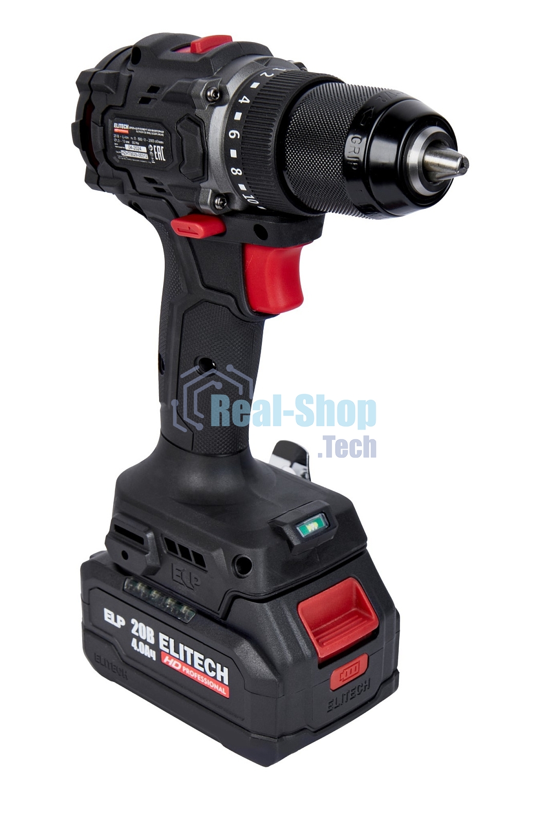 Дрель-шуруповерт аккумуляторная Elitech CD 20SL2 (E2201.040.02) 80Вт аккум. патрон:быстрозажимной (кейс в комплекте) (205718)