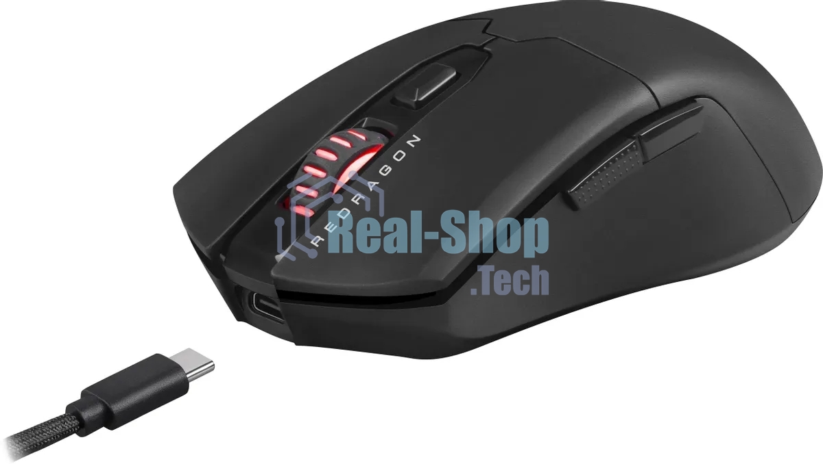 Мышь проводная игровая REDRAGON FYZU черная (USB, Pixart P3395, Huano, 6 кн., 26000 Dpi, RGb подсветка)