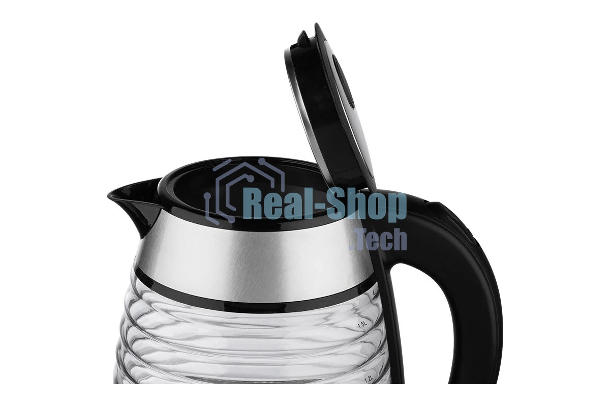 Чайник электрический Homestar HS-1046 1,5 л, стекло/пластик, черный