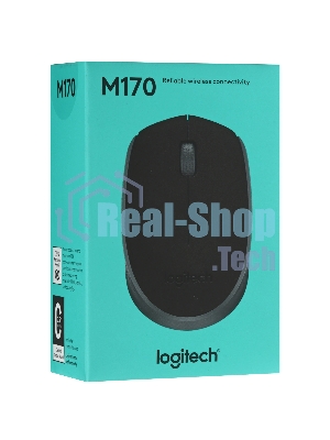 Мышь беспроводная Logitech M170 черный/темно-серый, 1000 dpi, радиоканал, USB, кнопки - 3