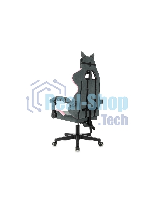 Кресло игровое Knight Kitty Fabric серый/розовый крестов. пластик