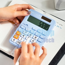 Калькулятор настольный Deli EM210FBLUE синий 12-разр.