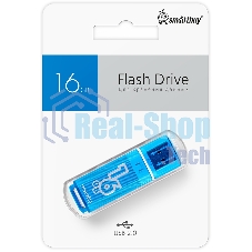 Флешка USB Smartbuy Glossy series Blue (SB16 GbGS-B), 16Gb, USB 2.0, R/W 25/15, синий