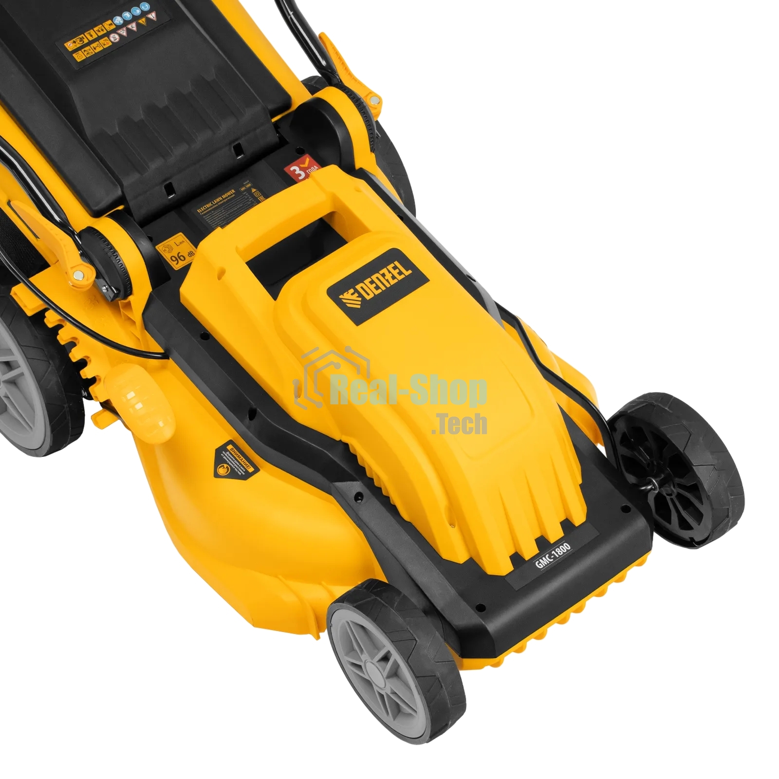 Газонокосилка электрическая Denzel GMC-1800, шир. 38см, 1800 Вт, 6 уров., травосб. 35 л