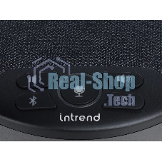 Спикерфон Intrend [ITSPH-W200] 4 капсюля, BT+USB, эффективный радиус 3м, ANC, AEC, AGC, полнодуплексная связь, беспроводное каскадирование 2х спикерфонов, аккумулятор: время работы в режиме разговора до 12 часов. В комплекте USB-dongle