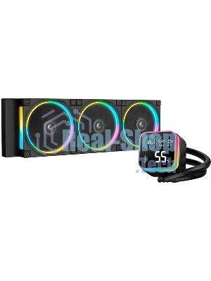 Система жидкостного охлаждения Deepcool LQ360 Ultra ARGb Soc-AM5/AM4/1200/1700/1851 черный 4-pin 38.71dB Al LCD 350W 1840gr Ret (R-LQ360-BKASMC-G-1)