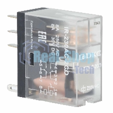 Реле миниатюрное промышленное, 2CO, ком. ток 8А, AgSnO2, напряжение 230V AC, опция: светодиод