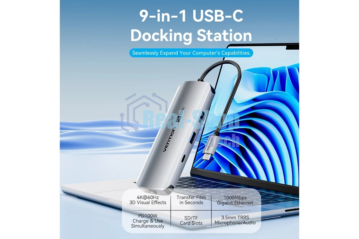 Мультифункциональный хаб Vention USB Type C 9 в 1