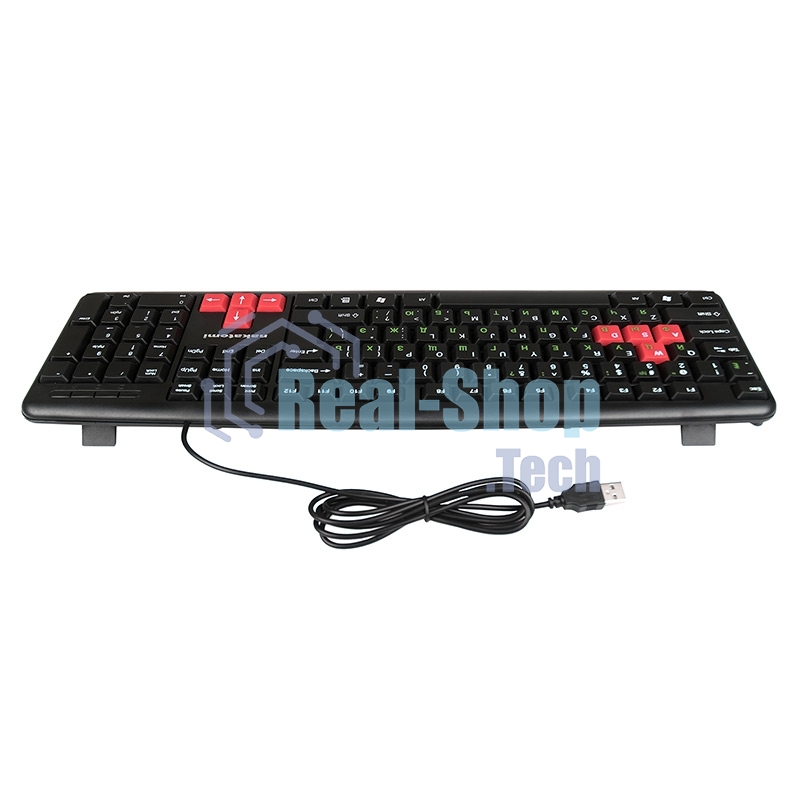 Клавиатура проводная NAKATOMI KN-02U USB черный-красный