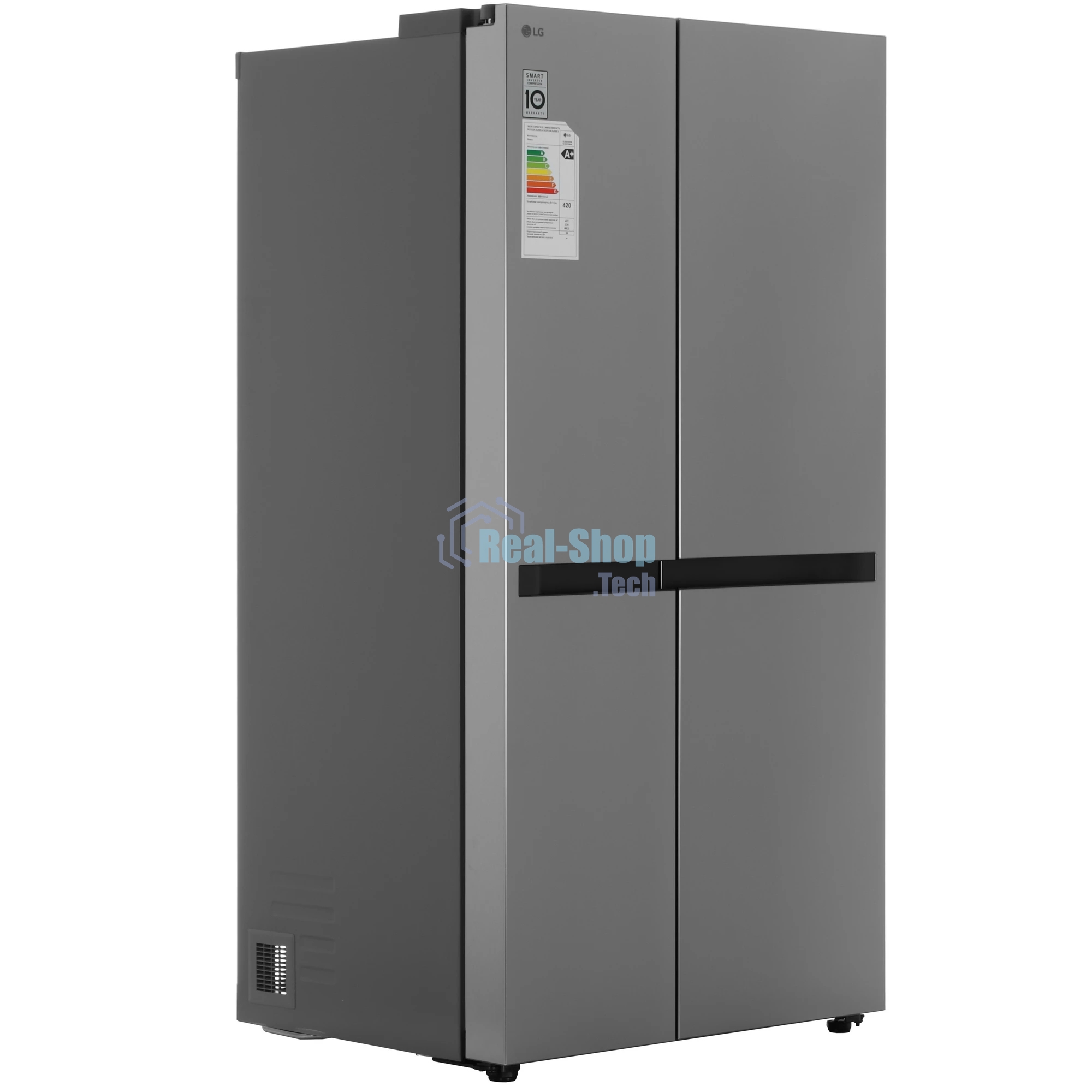 Холодильник LG GC-B257KMHW серебристый двухкамерный 422/206 л., морозилка сбоку, No Frost, Side by Side