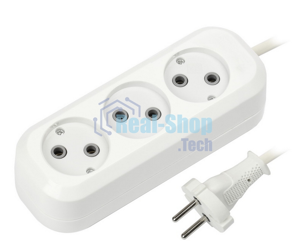 Удлинитель бытовой Smartbuy (SBE-10-3-03-N) 3 гнз х 3,0 м (10А/2.2 кВт, ПВС 2х1.0)