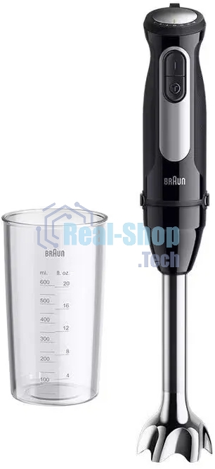 Блендер погружной Braun MQ55001MBK черный/серебристый, 1000 Вт, 25 скоростей, турбо
