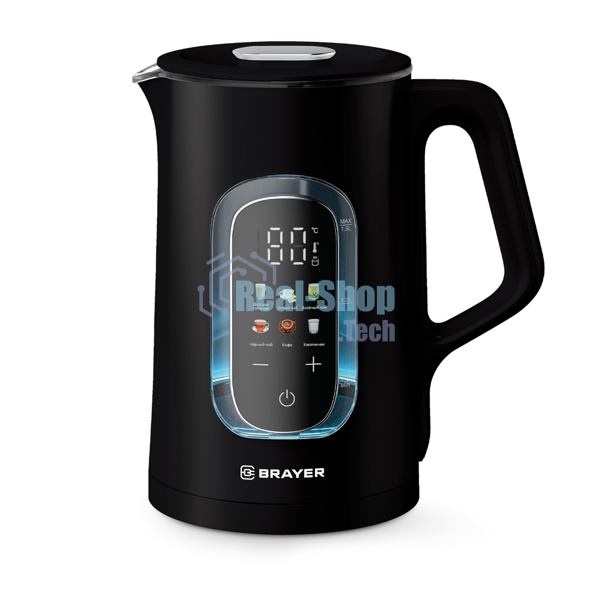 Чайник BRAYER BR6101 1500Вт, 1.5л, черный