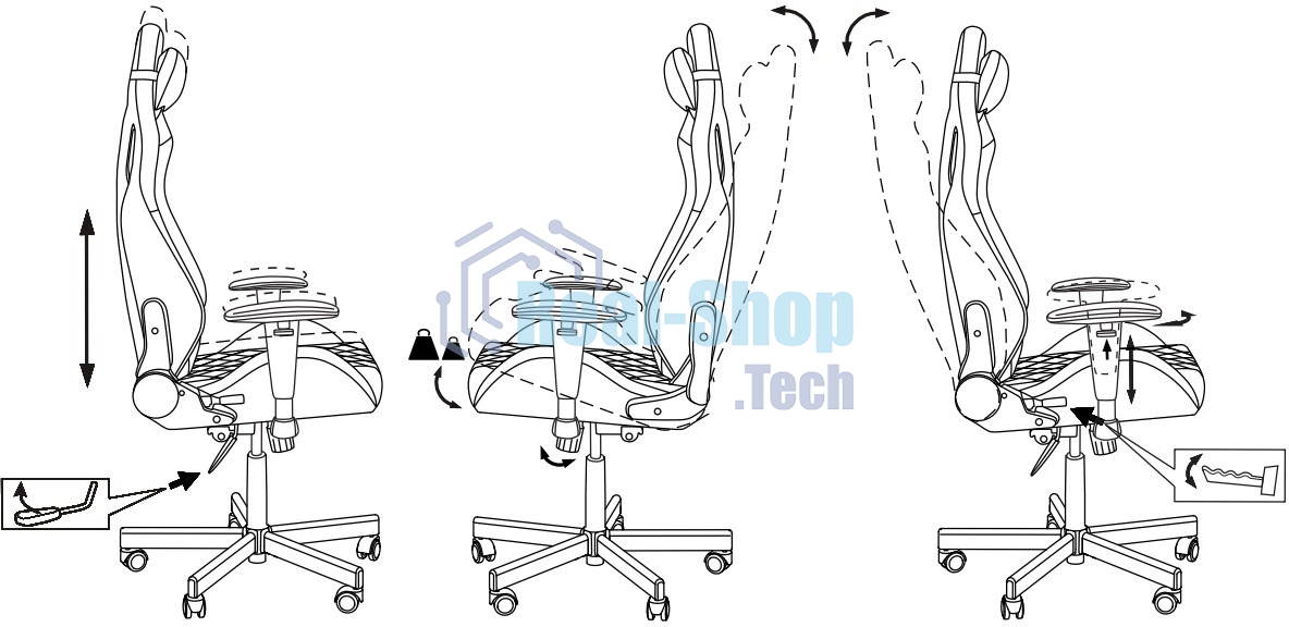 Кресло игровое Knight Outrider серый Light-19 крестов. металл