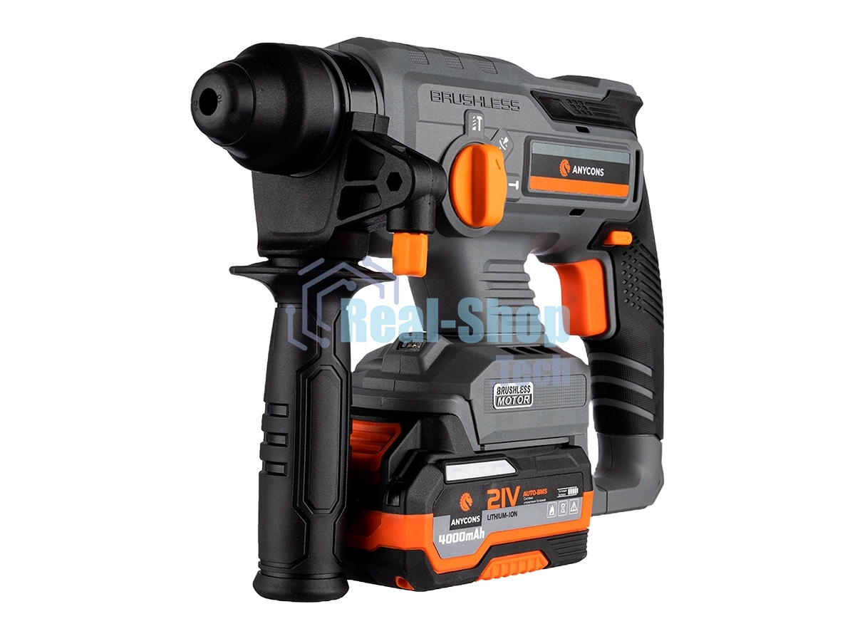 Бесщеточный перфоратор Anycons AC-H408 SDS+, 2 Дж, 21В, 2 акб, AC-H4082