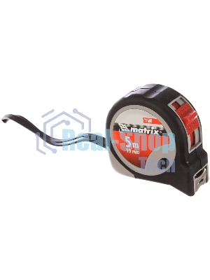 Рулетка Matrix continuous fixation 5мх19мм обрезиненный корпус плавная фиксация