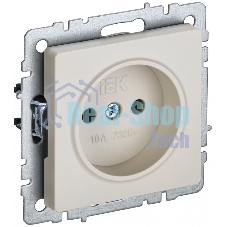Розетка 1-местная IEK BRITE РС10-1-0-БрКр (BR-R10-10-K10) 10А, без заземления, без защитных шторок, бежевый