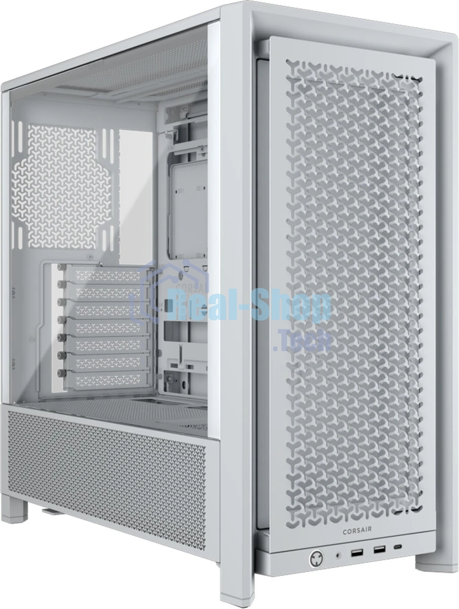 Компьютерный корпус без блока питания Corsair Frame 4000D, Midi-Tower, TG, no fan, 2xUSB-A 3.2, 1xUSB 3.2 Type-C, E-ATX, ATX, mATX, mITX White