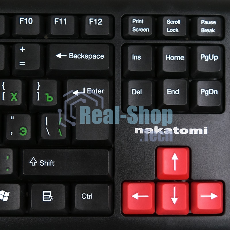 Клавиатура проводная NAKATOMI KN-02U USB черный-красный