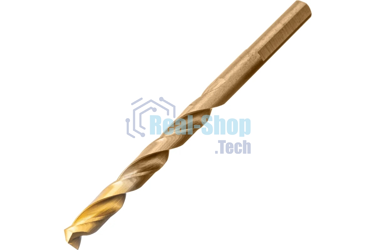 Набор сверл по металлу Denzel 1,5-6,5мм, Р6М5К8-TiN, Golden Tip, 13 шт 723006