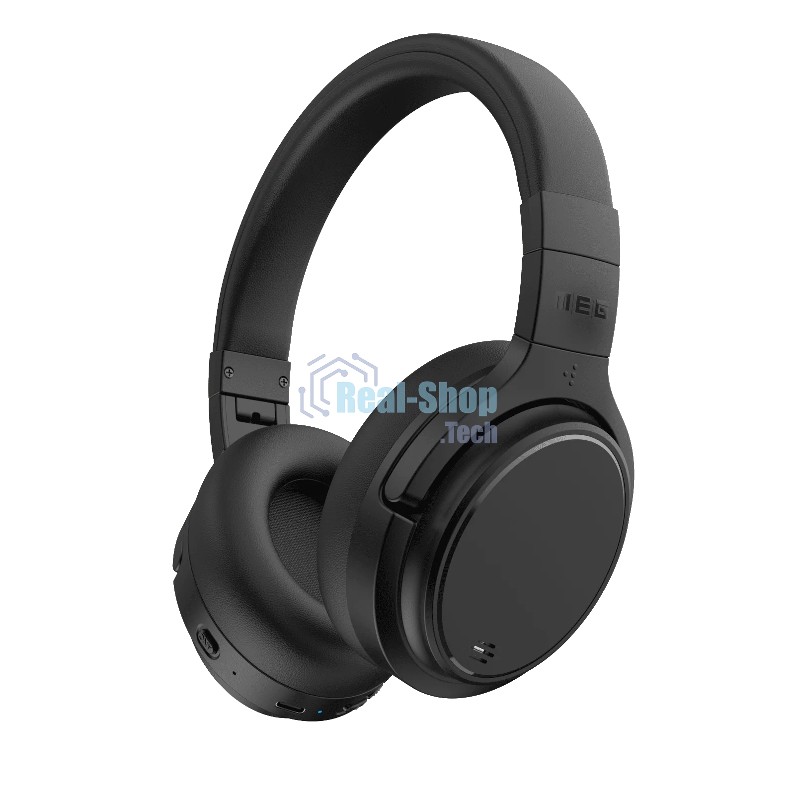 Беспроводные наушники MEG HEA500BL, Bluetooth 6.0, до 90 ч, ANC Hybrid, Multipoint, черный